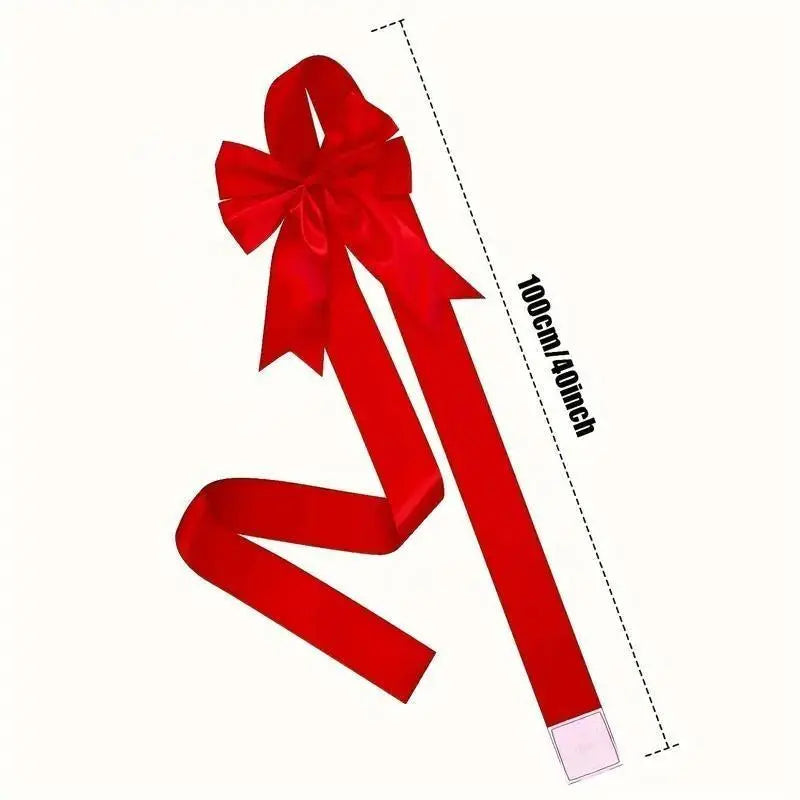 Holiday Christmas Cabinet Red Large Bow Wreath